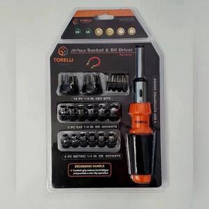 NEW TORELLI TOOLS 29 Piece Socket & Bit Driver
